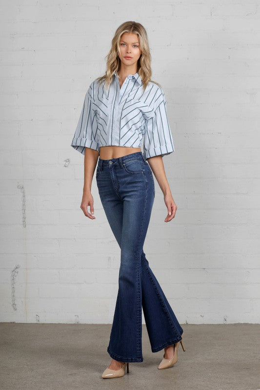 High Rise Wider Flare Jeans