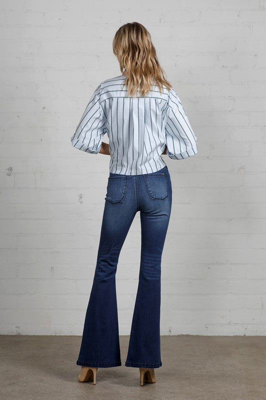 High Rise Wider Flare Jeans