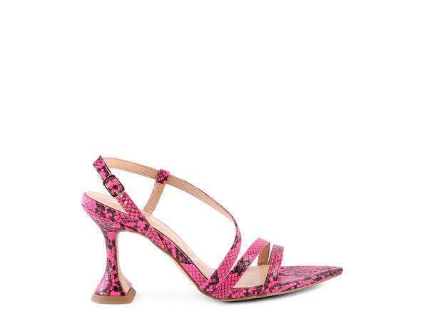 CHERRY TART Snake Print Spool Heel Sandals