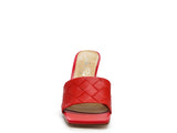 Carmen High Heeled Woven Square Toe Sandal