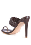 HIGH PERKS WOVEN STRAP TOE RING SANDALS