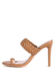 HIGH PERKS WOVEN STRAP TOE RING SANDALS