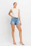 High Rise Side Slit A Line Shorts