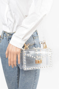 Pearl Studs Transparent Statdium Clear Bag