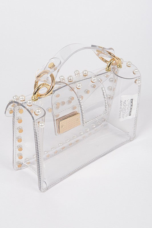 Pearl Studs Transparent Statdium Clear Bag