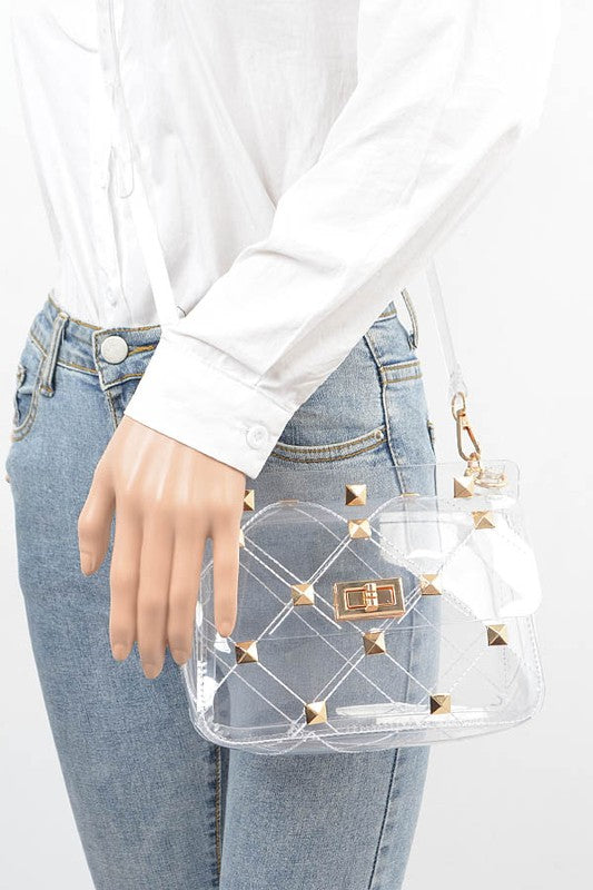 Studded Transparent Stadium Bag