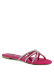 Mezzie Dimante Strap Flat Sandals