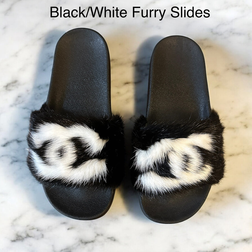 Black and White Furry Slides