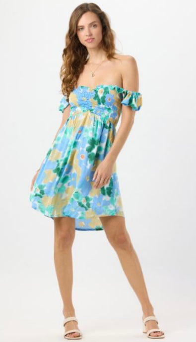 Tiarre Hawaii One Size Flower Pattern Dress